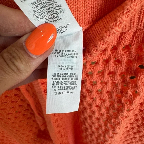 Aerie - Orange Crochet Vacay Knit Set - medium top + medium bottom NWOT - Picture 16 of 17